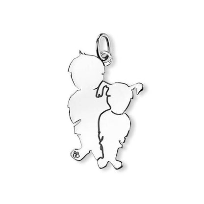  La Fa Mi : Pendentif 2 Enfants (or Blanc)