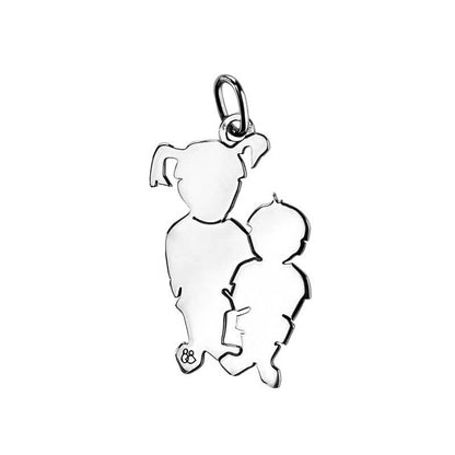  La Fa Mi : Pendentif 2 Enfants (or Blanc)