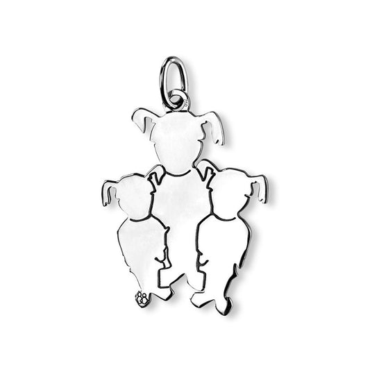  La Fa Mi : Pendentif 3 Enfants (or Blanc)