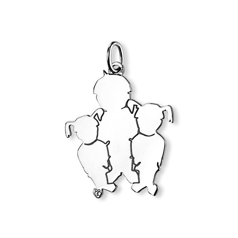  La Fa Mi : Pendentif 3 Enfants (or Blanc)