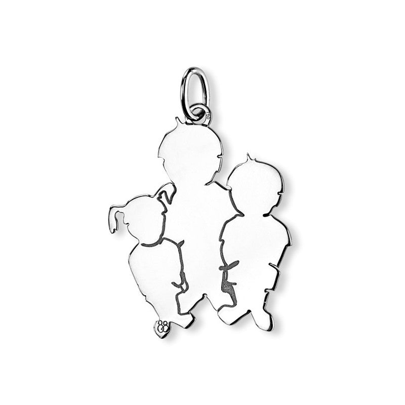  La Fa Mi : Pendentif 3 Enfants (or Blanc)