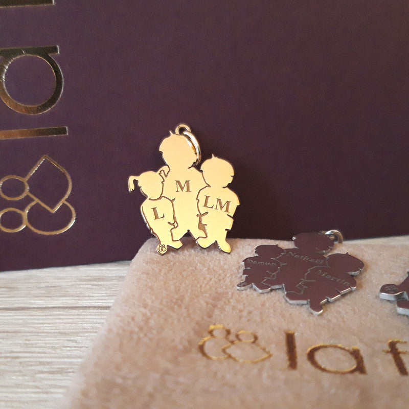  La Fa Mi : Pendentif 3 Enfants (or Jaune)