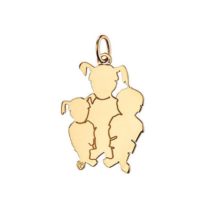  La Fa Mi : Pendentif 3 Enfants (or Jaune)