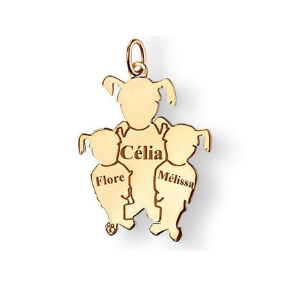  La Fa Mi : Pendentif 3 Enfants (or Jaune)
