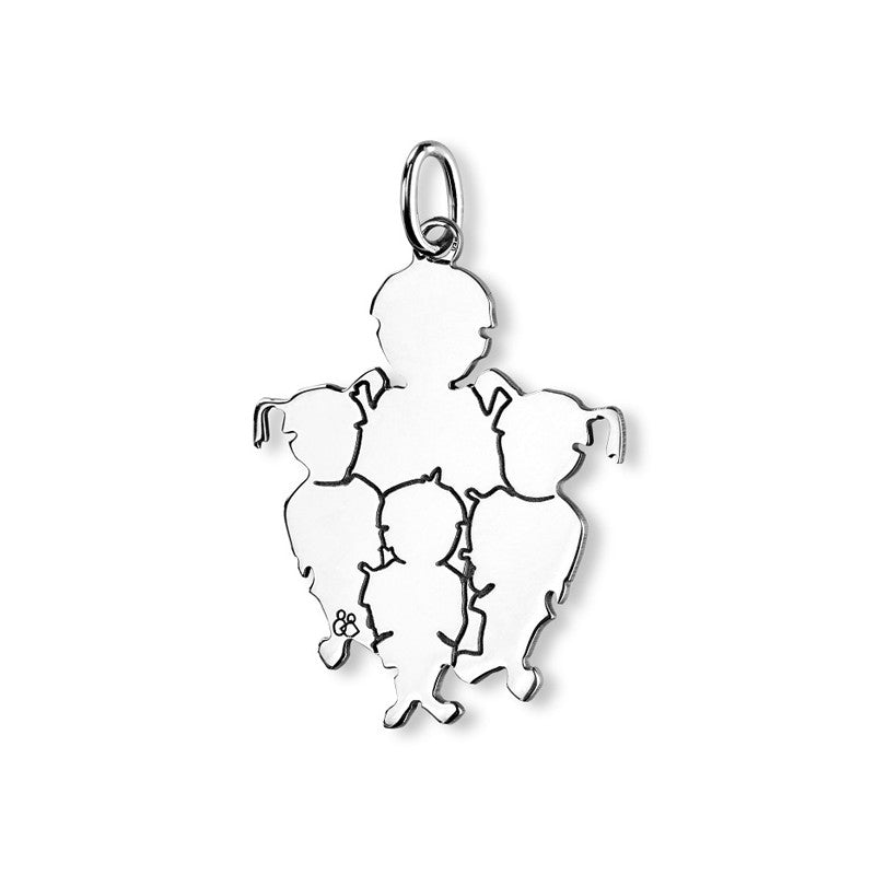  La Fa Mi : Pendentif 4 Enfants (or Blanc)