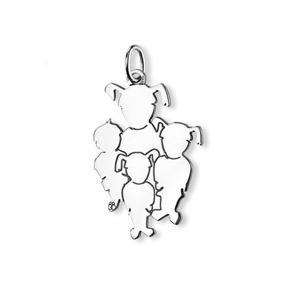  La Fa Mi : Pendentif 4 Enfants (or Blanc)