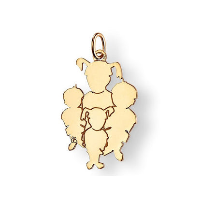  La Fa Mi : Pendentif 4 Enfants (or Jaune)