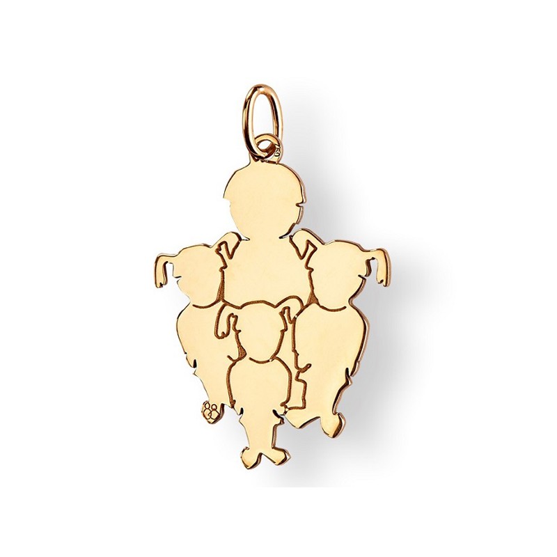  La Fa Mi : Pendentif 4 Enfants (or Jaune)