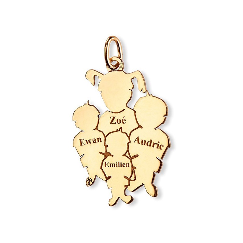  La Fa Mi : Pendentif 4 Enfants (or Jaune)