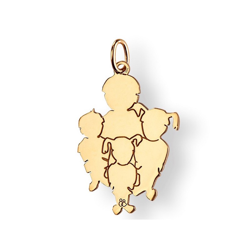  La Fa Mi : Pendentif 4 Enfants (or Jaune)