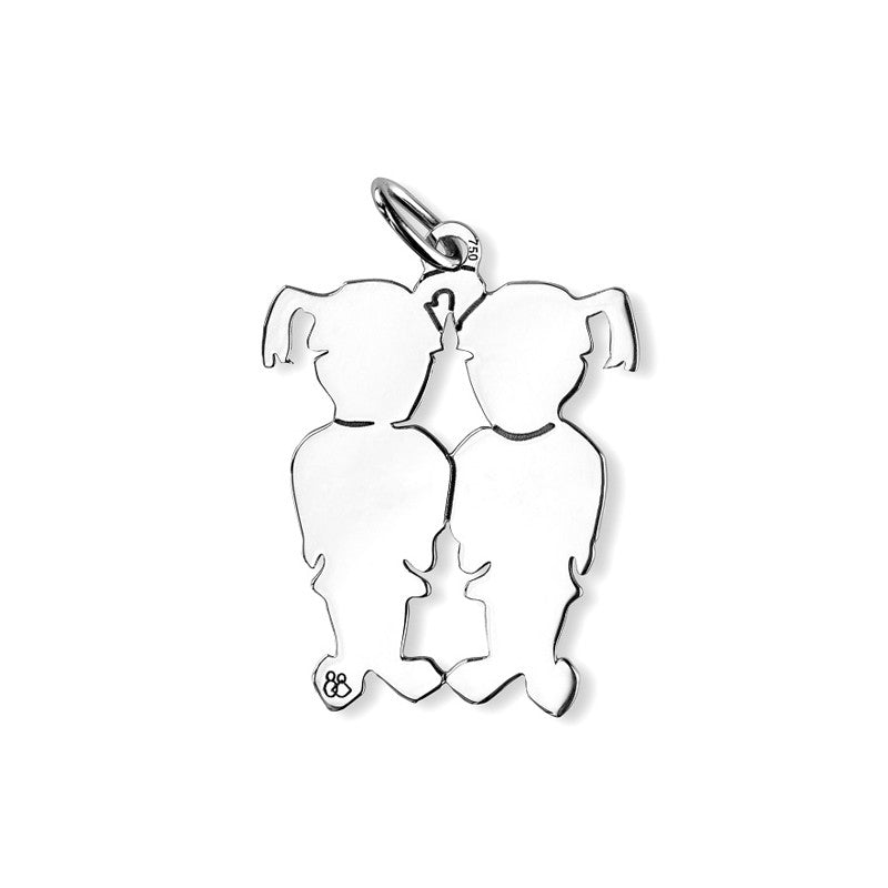  La Fa Mi : Pendentif Jumeaux (or Blanc)