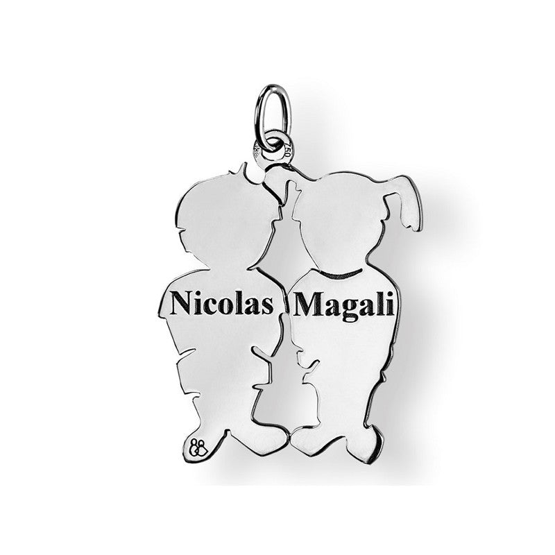  La Fa Mi : Pendentif Jumeaux (or Blanc)
