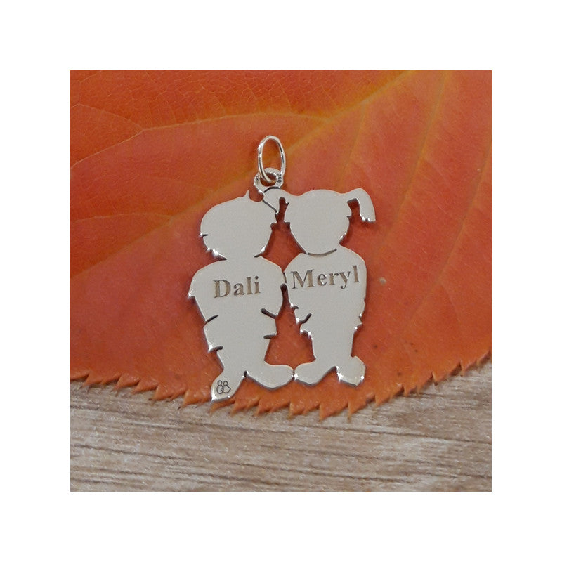  La Fa Mi : Pendentif Jumeaux (or Blanc)