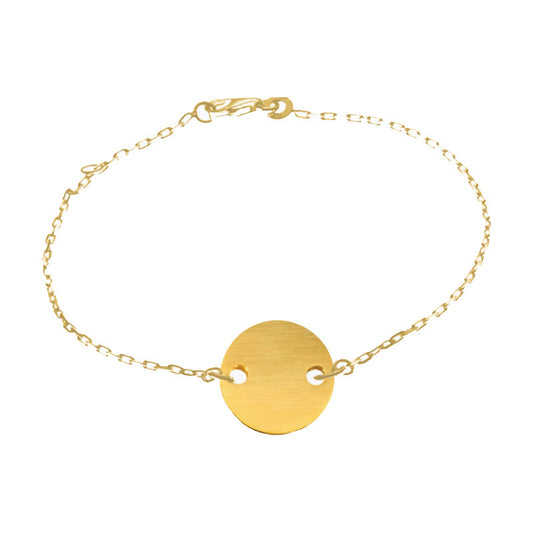  Les Empreintes : Bracelet Pastille En Or Sur Chaîne Personnalisable