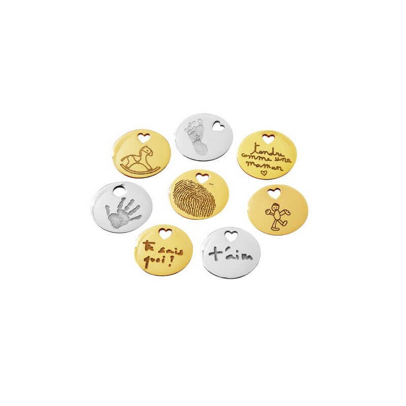  Les Empreintes : Bracelet Pastille En Or Sur Chaîne Personnalisable