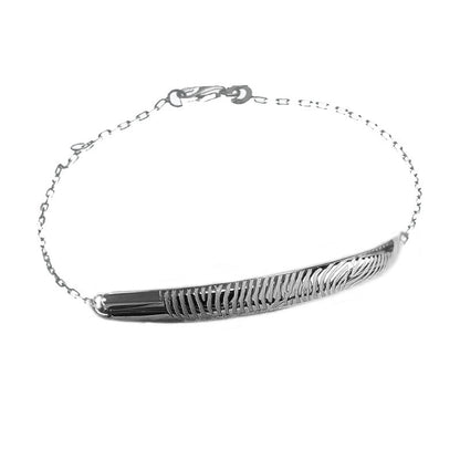  Les Empreintes : Bracelet Demi Jonc En Argent Sur Chaîne Personnalisable