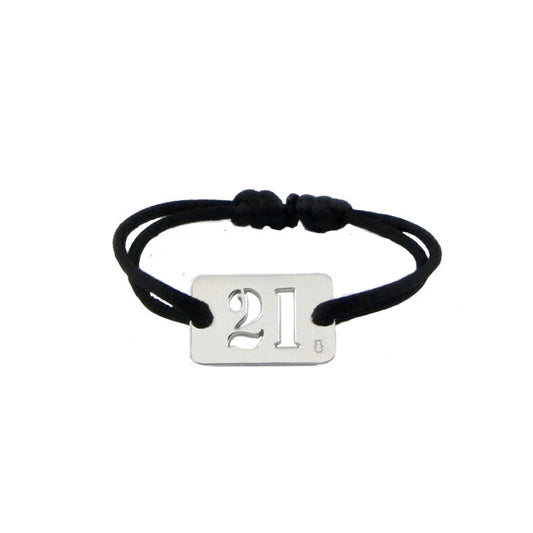  Loupidou : Bracelet Lucky Number Plaque 30 Mm (or Blanc)