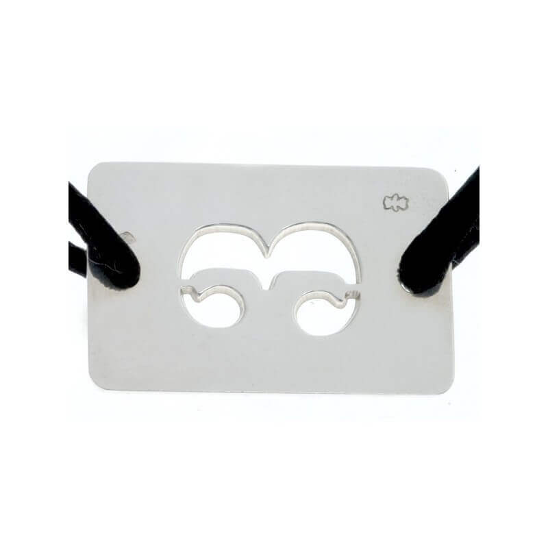  Loupidou : Bracelet Lucky Number Plaque 30 Mm (or Blanc)