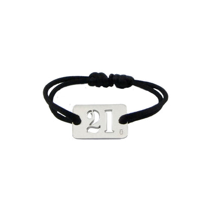  Loupidou : Bracelet Lucky Number Plaque Argent 23 Mm
