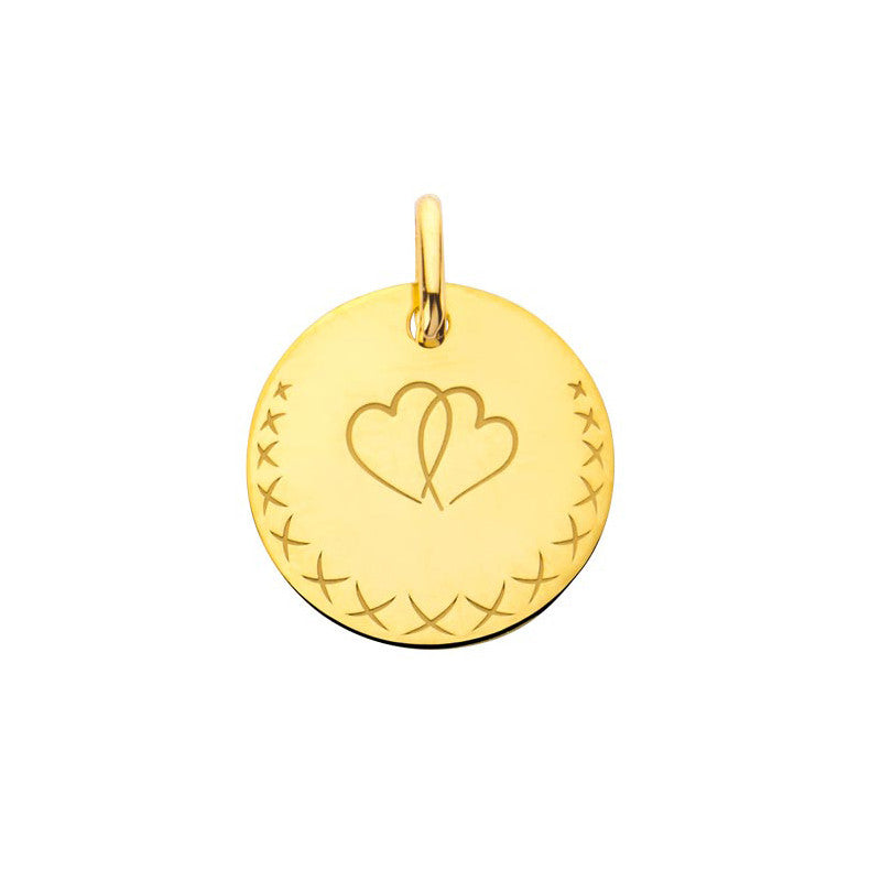  Médaille Cœurs Entrelacés - Or Jaune - Augis