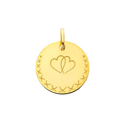  Médaille Cœurs Entrelacés - Or Jaune - Augis