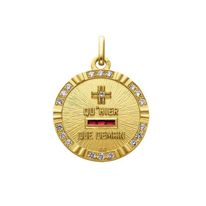 Médaille D'Amour L'Unique - Or Jaune Diamants Rubis - Augis