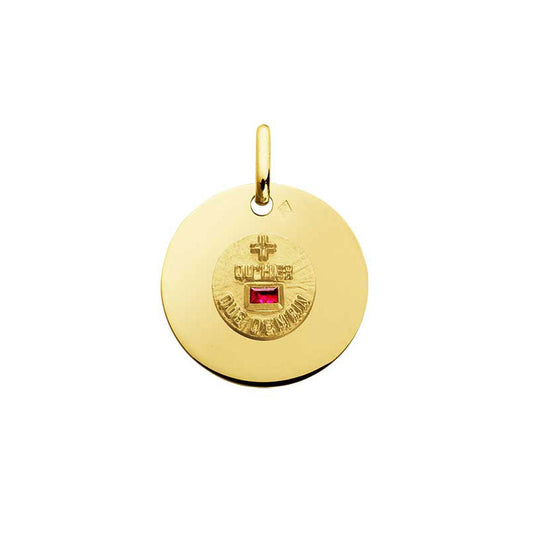  Médaille D'Amour Or Jaune Et Rubis La Délicate - Augis
