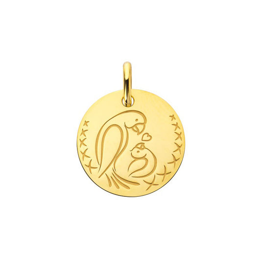  Médaille Femme Bébé Love Bird Or Jaune - Augis