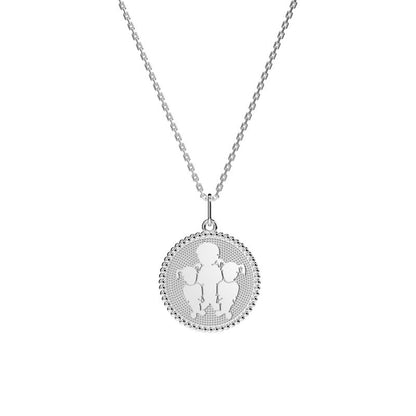  Médaille Perlée 3 Enfants Argent - Lafami