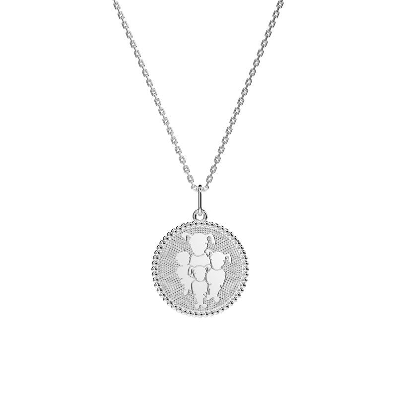  Médaille Perlée 4 Enfants Argent - Lafami