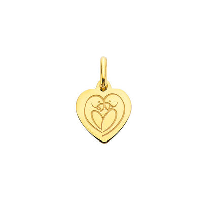  Mini Pendentif Coeur Love Bird Or Jaune - Augis