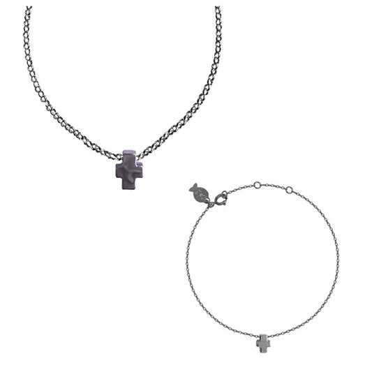  Parure Duo Croix Noire - Clio Blue