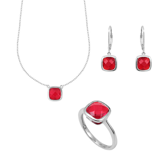  Parure Trio Sissi Rouge Rubis - Clio Blue
