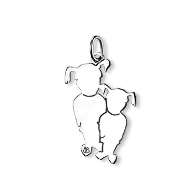  Pendentif 2 Enfants Argent - La Fa Mi