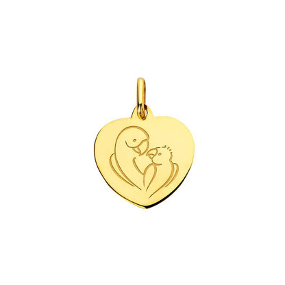  Pendentif Cœur Bébé Love Bird Or Jaune - Augis