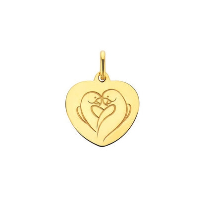 Pendentif Cœur Love Bird Or Jaune - Augis
