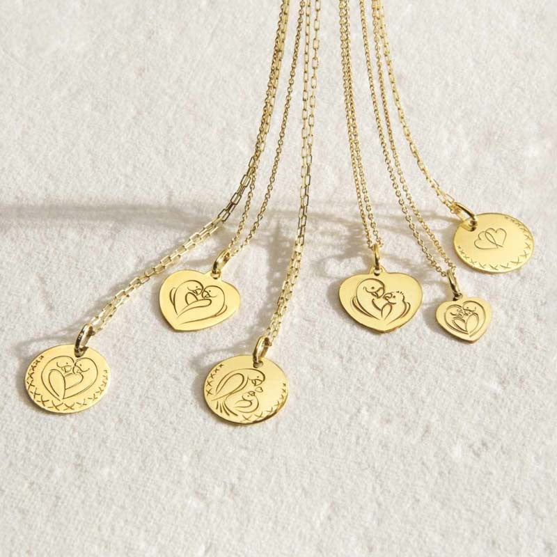  Pendentif Cœur Love Bird Or Jaune - Augis
