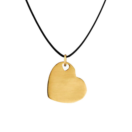  Les Empreintes : Pendentif Cœur En Or 18 Carats Sur Cordon (avec Bélière)