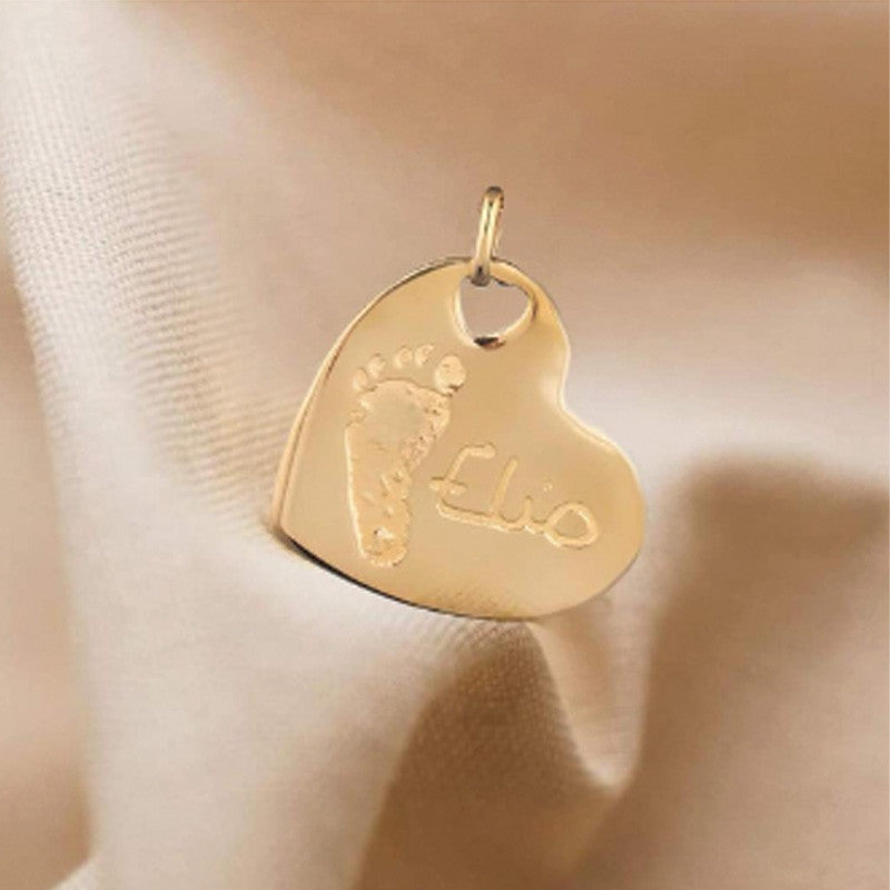  Les Empreintes : Pendentif Cœur En Or 18 Carats Sur Cordon (avec Bélière)
