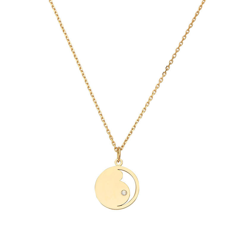  Pendentif Femme Enceinte Or Et Diamant - B.doo