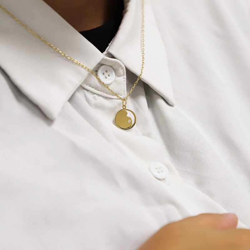  Pendentif Femme Enceinte Or Et Diamant - B.doo