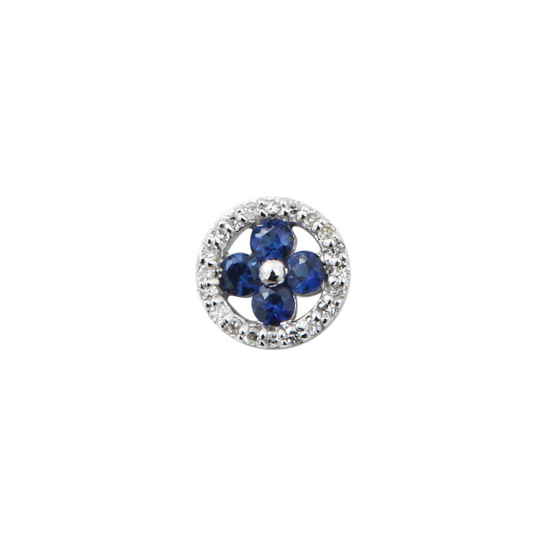  Pendentif Femme Saphir Et Brillants Or Blanc 18K