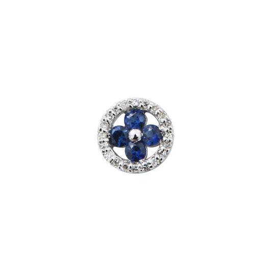  Pendentif Femme Saphir Et Brillants Or Blanc 18K