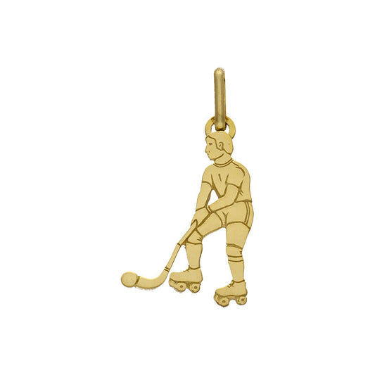  Pendentif Joueur De Hockey Or Jaune