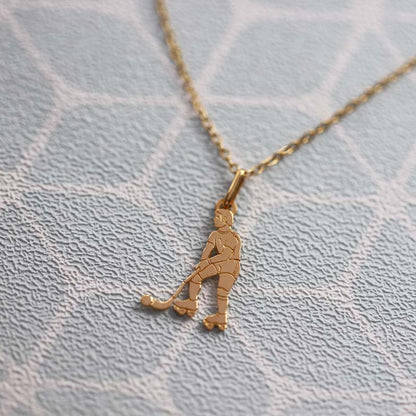 Pendentif Joueur De Hockey Or Jaune