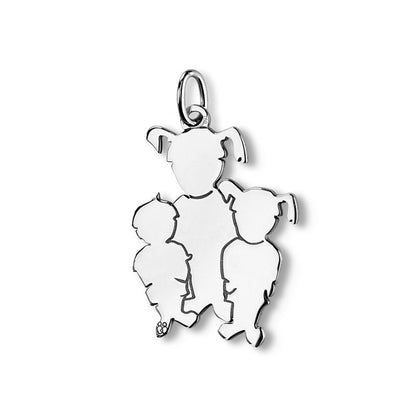  Pendentif Maman De 3 Enfants Argent - La Fa Mi