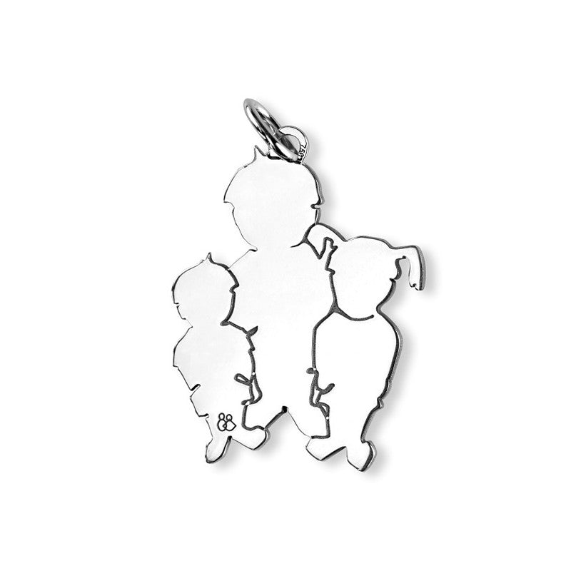  Pendentif Maman De 3 Enfants Argent - La Fa Mi