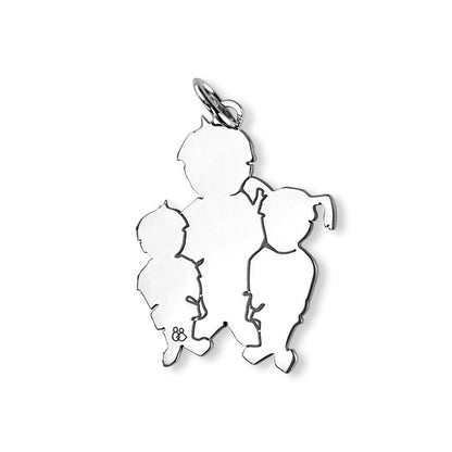 Pendentif Maman De 3 Enfants Argent - La Fa Mi