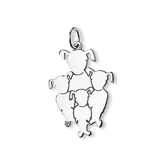  Pendentif Maman De 4 Enfants Argent - La Fa Mi