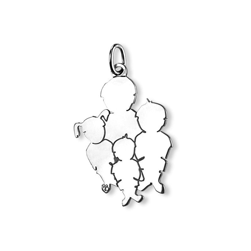  Pendentif Maman De 4 Enfants Argent - La Fa Mi